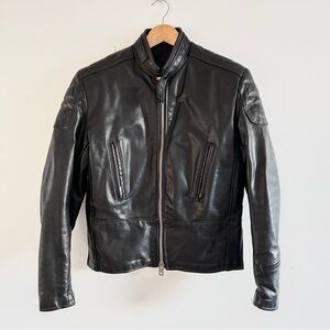 Vintage Brimaco Men's Black Leather Biker Jacket Cafe Racer 70’s